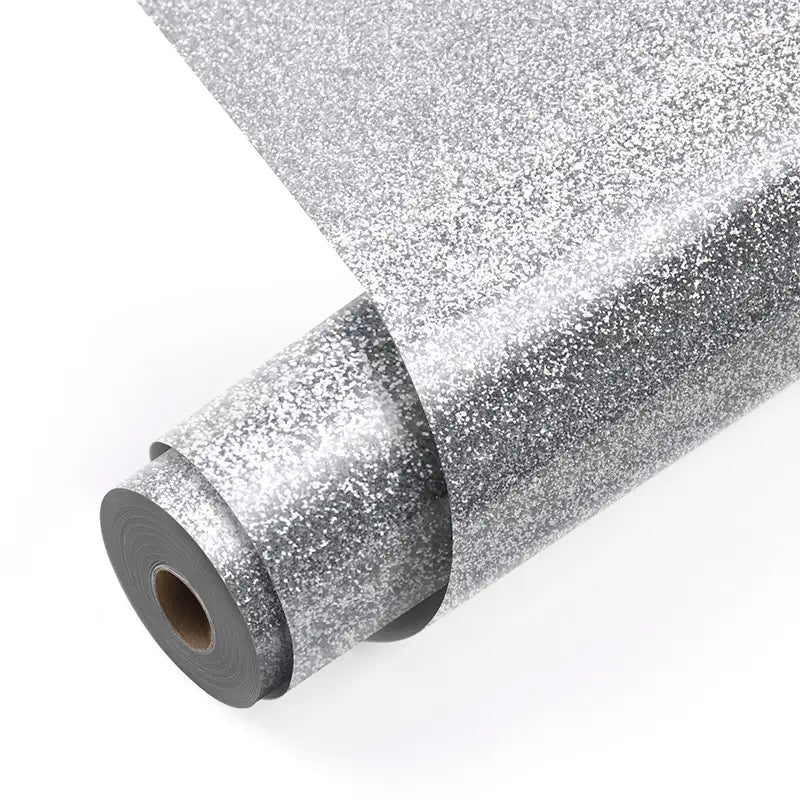 <tc>Hőtranszfer fólia Csillámos - ezüst - 30,5 x 90 cm</tc>